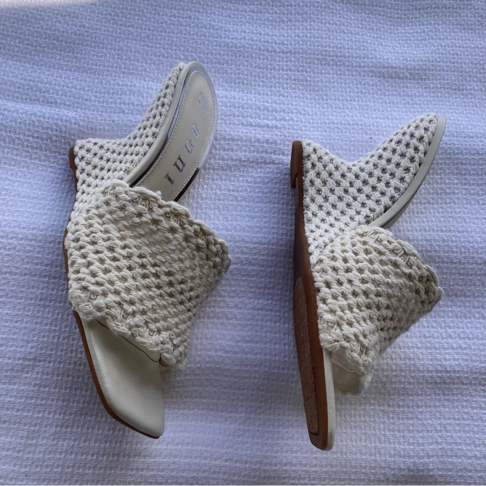 Gianni Bini Regina Crochet Wedge Mules – Size 9.5